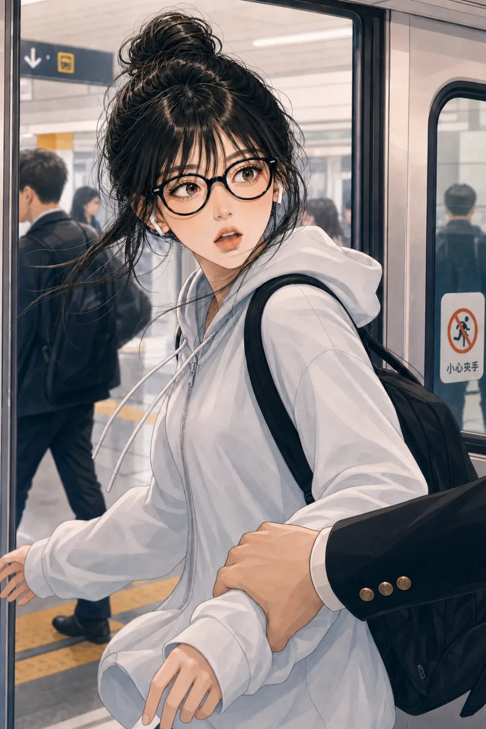 被人抓住手臂拉走的她