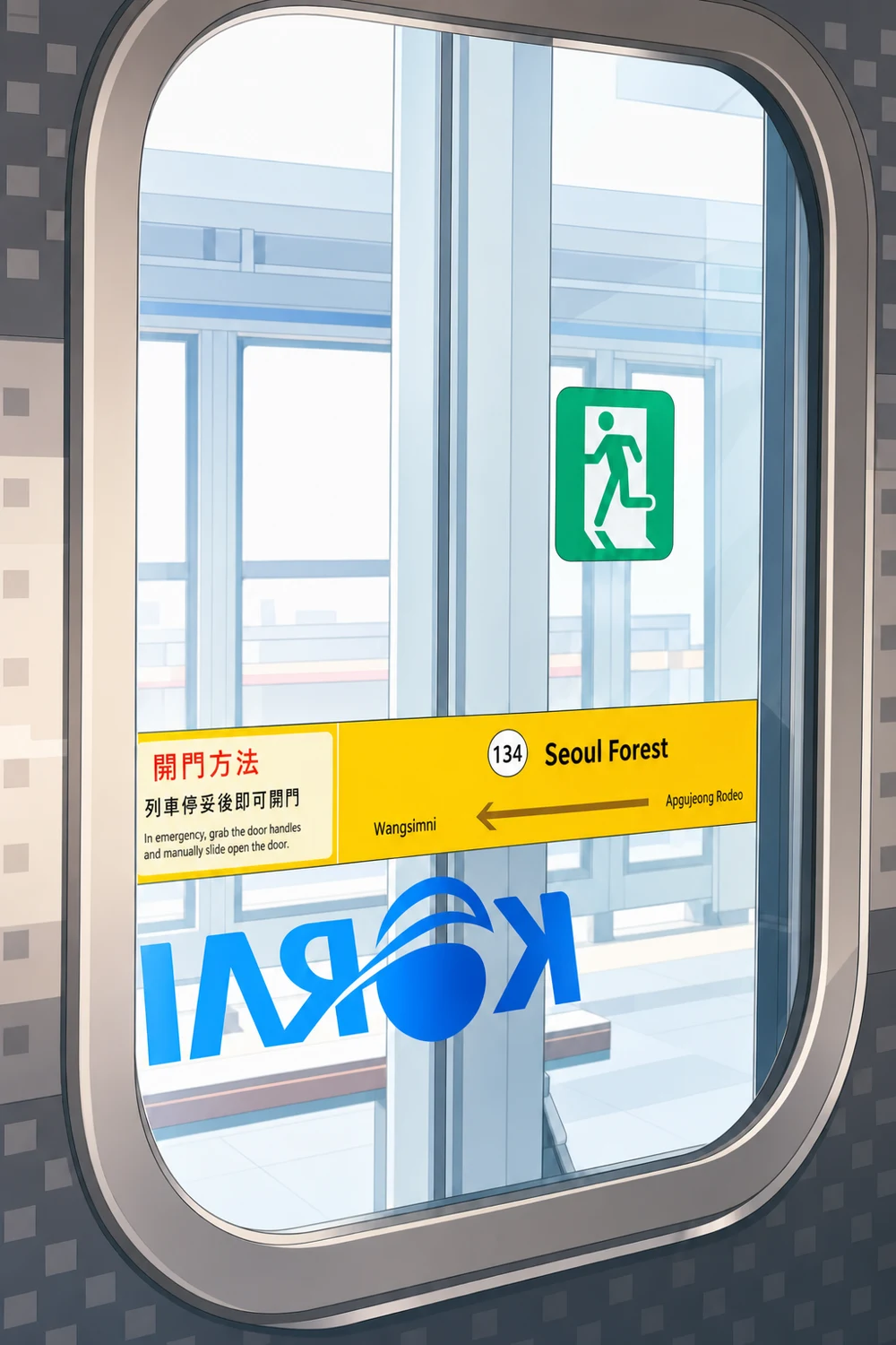 地鐵車窗外的首爾林站站牌