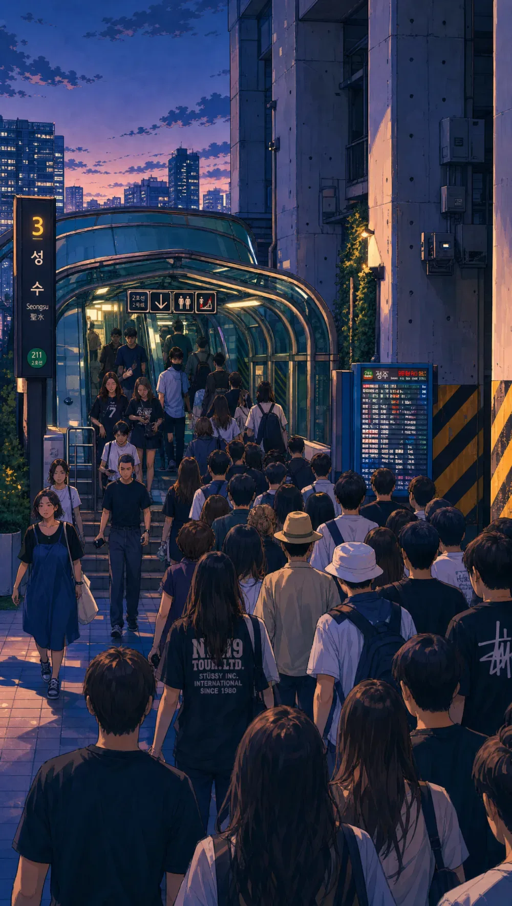 Packed rush-hour subway commute